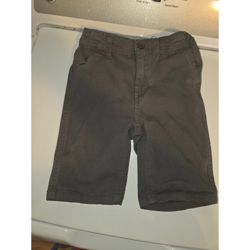 Smith's American Boys Gray Chino Shorts Size 7 Cotton Stretch Flat Front Casual